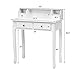Giantex Writing Desk with 4 Drawers, Removable Floating Organizer 2-Tier Mission Home Computer Vanity Desk for Apartment Small Space, White