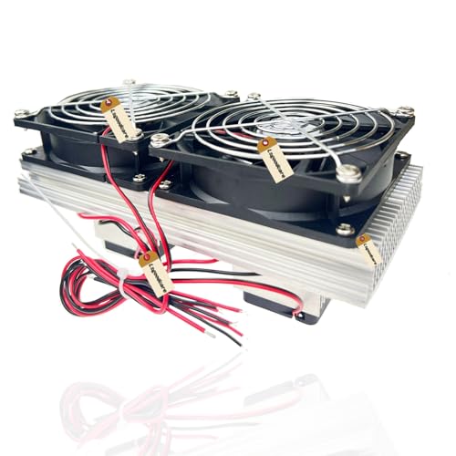 Lsgoodcare Dispositivo de refrigeración semiconductor de 12 V. Refrigerador termoeléctrico Peltier. Kit de sistema de refrigeración para mini nevera DIY. Módulo con doble ventilador TEC1-12706.