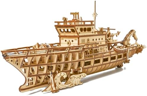 Wood Trick Yacht Mechanical 3D Wooden Puzzles for Adults and Kids to Build - Rides up to 8 ft - Model Kits for Adults - DIY Wooden Models for Adults to Build