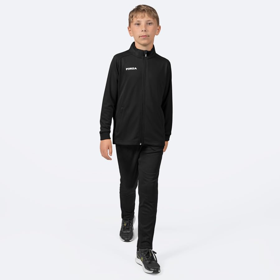 FORZA Kids'/Junior Full Zip Jackets [Ages 5-14] | Quick-Dry Polyester with Sweat Wicking & Collar – Ideal for Sports Training
