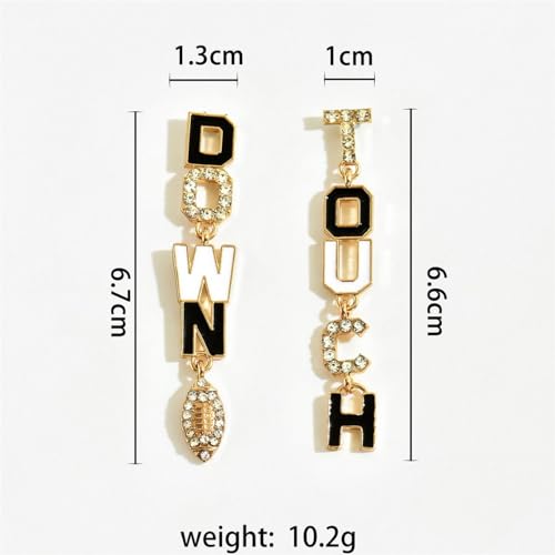 Colorful Touch Down Letter Dangle Earrings Dainty Sports Lover Football Earrings for Women Girls Jewelry2