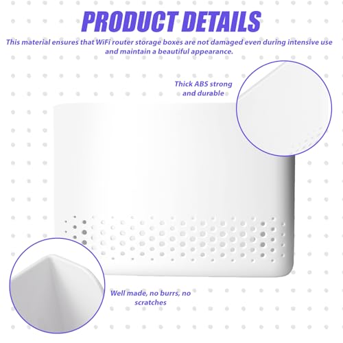 WANDGU Router Box: WiFi Router Aufbewahrungsbox, ABS Wireless Router Rack, Wandmontage Router Kasten, Wall Mounted WiFi Storage Box, Router Verstecken Verstecken Box für Heimdekoration (25,6x17 cm)
