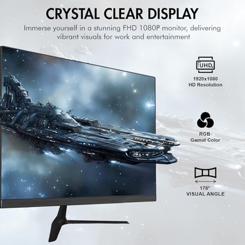 Image of All-in-One Desktop Computer PC, 24 inch FHD Display Monitor i7 Quad-Core Processor, 16GB, 512GB SSD, Dual-Band Wi-Fi, Bluetooth, 6 USB, VGA for Office Gaming Home Study