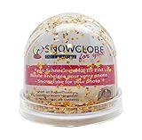 Snowglobe for You - 50012 Foto-Schneekugel groß mit Bild Sockel transparent Inhalt Gold Sterne- 9 cm