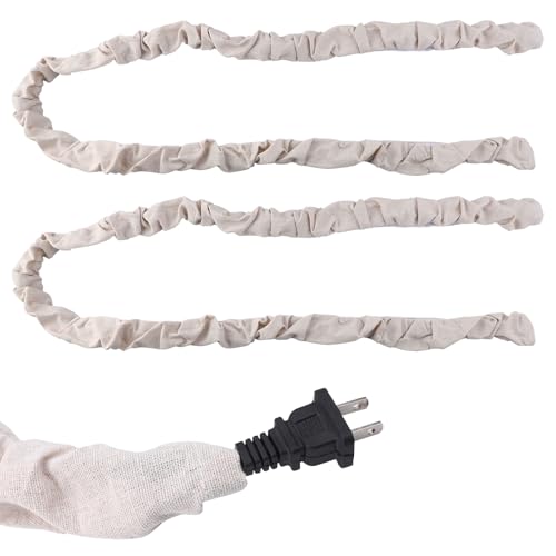 2pcs Fabric Cord Covers, 6ft Lamp Cord Cover Chandelier Chain Cover Cable Sleeve Decorative Electric Electrical Cord Cover Hider Cloth Wire Cover for Cable Management Organization