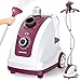 VINATO Stiratrice Verticale, Ferro da Stiro Verticale a Vapore con Serbatoio Dell'acqua, 11 Funzioni di Vapore Stiratore Verticale, Spazzola a Vapore per Tutti i Tipi di Tessuti - 1950W