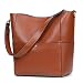 S-ZONE Women's Fashion Vintage Leather Tote Shoulder Bag Handbag Purse