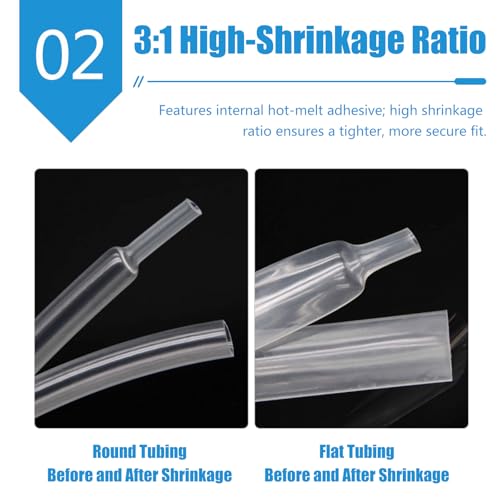 Gaine thermorétractable PE 39mm transparente 3:1 isolation câble