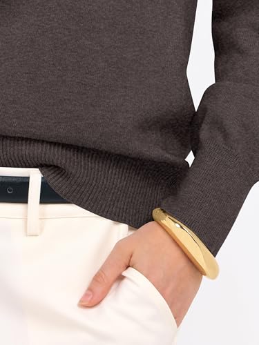 Image of ANRABESS Women Long Sleeve Rolled Neck Fall Lightweight Sweaters Top