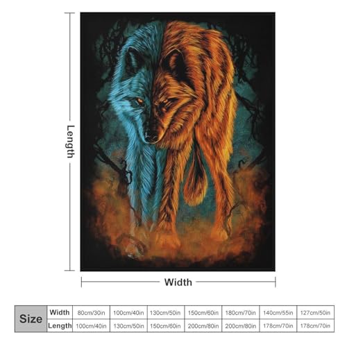 Couverture en flannel moelleuse et chaude loup lavable en machine - 6