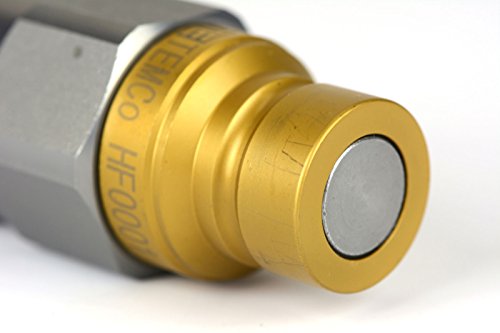 Image of TEMCo 1 /2 inch Female NPT Thread 1 /2 inch Body Male Hydraulic Coupler ISO 16028 Flat Face Quick Connect - HF0001