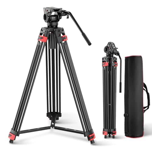 NEEWER Basic 74" Video Tripod with Fluid Head , Metal
