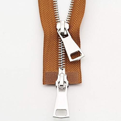 Zipper Replacement,Two Way Open Ended Zipper 2pcs 70/90 cm Double-Headed Metal Zipper Jacket Coat Zipper DIY Handcraft Open Tail Two-Way Zipper Accessories(Pink,70 cm)