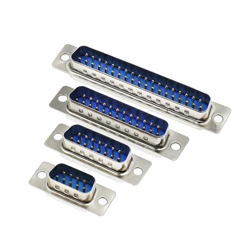 Puerto serie RS232 DB9 macho con conector D-Sub de 9 pines soldados para cable de datos azul 5