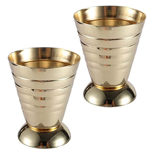 Verve Jelly Stainless Steel Measuring Shot Cup Jigger Bar Craft Dual Spirit Measure Cup Peg Measuring Cup for Bar Party Wine Cocktail Drink Shaker Gold