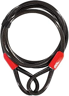 EVEREST FITNESS Heavy Duty Bike Lock with Cable for Security - 2m - Universal Anti Theft Steel Bicycle Loop Cable for Protection