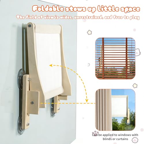 Hamaca plegable con ventana para gatos y cama colgante reversible resistente 6