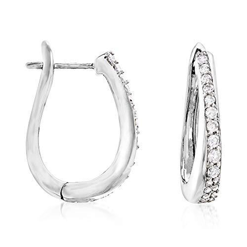 Ross-Simons 0.50 ct. t.w. Diamond Hoop Earrings in Sterling Silver