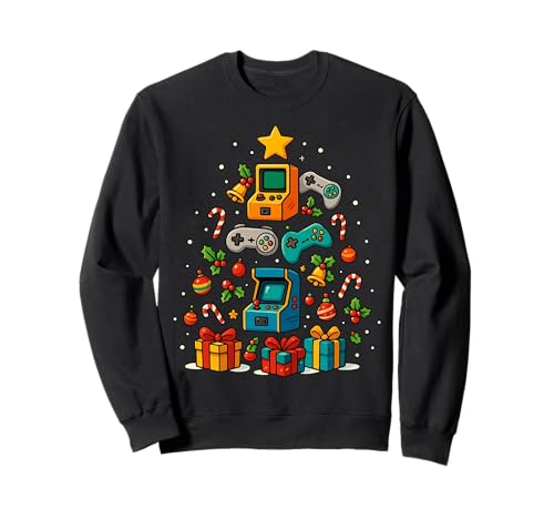 Arcade Games Machine à sous rétro Gaming Arbre de Noël Sweatshirt