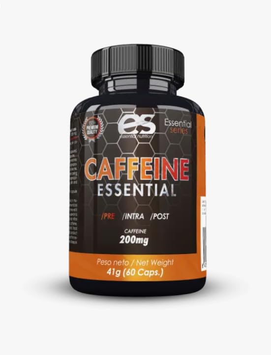 Cafeína Anhidra Pura de ESSENTIAL NUTRITION | 60 Tabletas de 200 mg Cafeína Efecto Rápido | Dosis Elevada| Para 2 meses