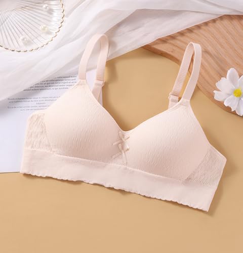 Herepai Sutiãs de treinamento para meninas, sem costura, alças finas nos ombros, pacote com 6, Coral