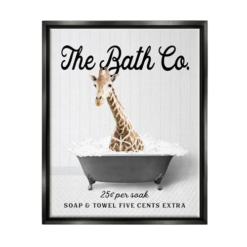 Image of Giraffe Vintage Bubble Bath Animal, 24 x 30 Inch Canvas in Floater Frame