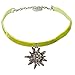 Produktbild Alpenflüstern Trachten-Samt-Kropfband Strass-Edelweiß groß - Trachtenkette enganliegend, Kropfkette elastisch, Damen-Trachtenschmuck, Samtkropfband schmal hell-grün DHK069