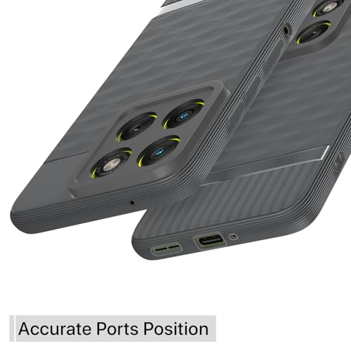 Image of Pikkme Back Cover for Motorola Moto Edge 70 5G Camera Protection 3D Hexa Cube Design Silicone Protective Bumper Case (Grey)