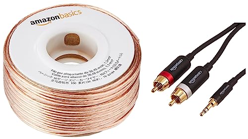 Amazon Basics 3.5Mm To 2-Male Rca Adapter Audio Stereo Cable - 15 Feet & 16-Gauge Speaker Wire Cable, 100 Feet #TOP14