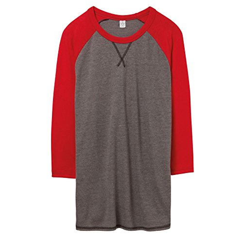 Alternative Apparel Camiseta Estilo Vintage Para Hombre (M EU/Carbón Vintage/Rojo)