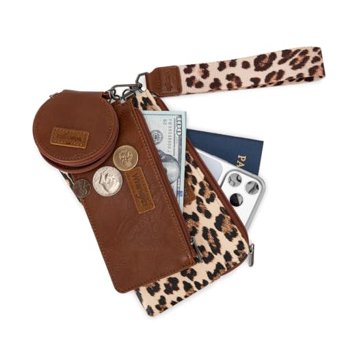 Image of Montana West X Wrangler Keychain Wallets for Women Dual Pouch Wristlet