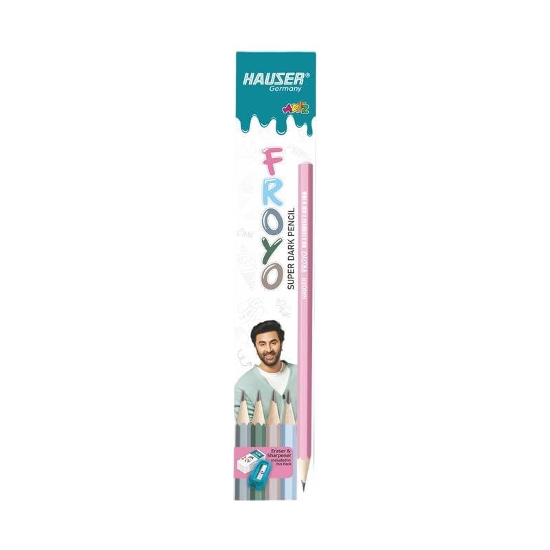 Image of HAUSER ARTZ FROYO - WOODEN PENCIL Set - 40 Pcs Multicolor Pencils | Extra Dark Lead for Smooth Writing | Ideal for Kids School Use & Drawing
