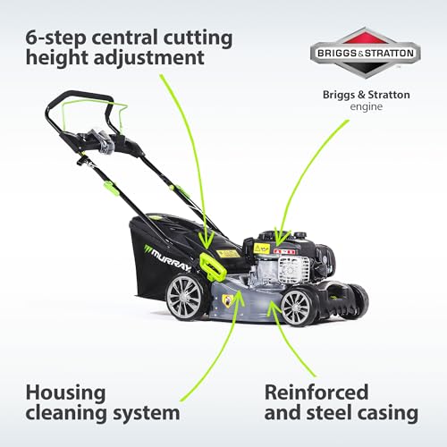 Murray EQ2-300 4-in-1 20 inch/51 cm zelfrijdende benzine grasmaaier met eenvoudig te starten en krachtige 575EX Briggs & Stratton-motor, grijs, donker zilver, green, zwart - Afbeelding 4