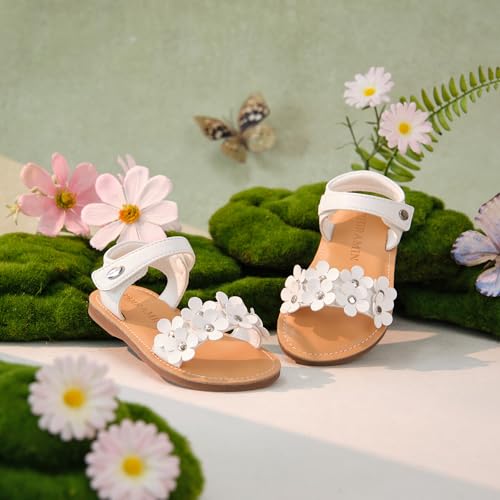 Image of PHIRAMIN Toddler Flower Girl Sandals - Girl Dress Shoes Toddler Little Kid Wedding Party