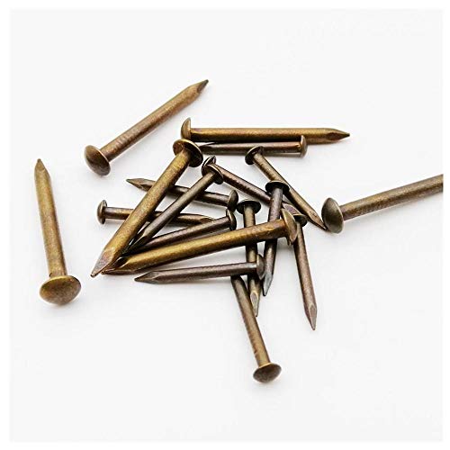 Hardware Nails, concrete nail, 10/100 piezas Clavos de cobre puro bronce, cabeza redonda pequeña, diámetro 1.2-2.8 mm, longitud 8-50 mm, usado para bisagras de muebles miniatura 4