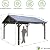 U-MAX 14' x 12' Hardtop Gazebo, Wooden Gazebo on Clearance, Outdoor Wood Pergola with Thermal Insulated Polycarbonate Pyramid Hip Roof for Backyard Deck Garden Patio, Dark Brown Roof