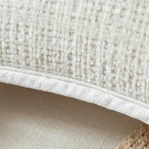 Housse de coussin chenille 55x55 cm blanc crème Yaertun par 2