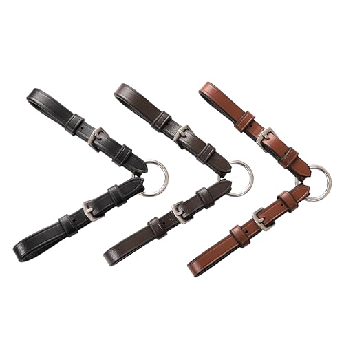 Exion Adjustable Pelham Bit Converter for English Bridle | Leather Single-Rein Strap with Double Buckle | Durable SS Hardware for Training, Jumping & Everyday Riding