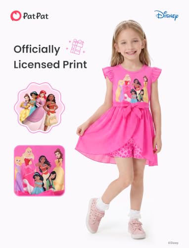 Image of Disney Princess Frozen Elsa Minnie Mouse Stitch Toddler Girl Romper With Skirt Overlay Summer Jumpsuit with Bow 2-6 Years