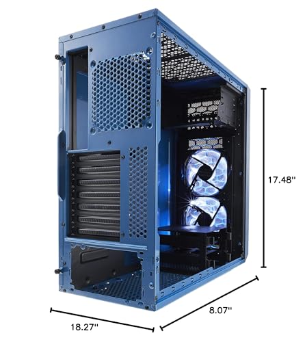 Fractal Design FD-CA-FOCUS-BU-W Focus G ATX Mid Tower Computer Case Petrol Blue - Thumbnail 6