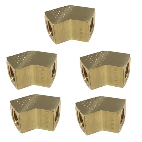 Business & Industrial equipment & Replacement parts For 5 PACK BRASS Elbow FITTING 45 DEGREE 1/4" Female NPT FNPT AIR/FUEL/WOG Mod-GRT998-2655