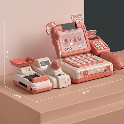Image of Cash Register Playset with Lights and Sounds Store for Girls Birthday Gifts Pink|Toys & Hobbies | Educational | Other Educational Toys|1 Kids Supermarket Cash Register Playset