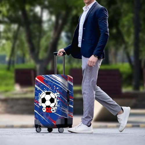 Football Print Luggage Protector Thickening Blue Luggage Covers for Suitcase With Bottom Zipper Suitable for 18-32 Inch Suitcases with Wheels Is Travel Essentials3