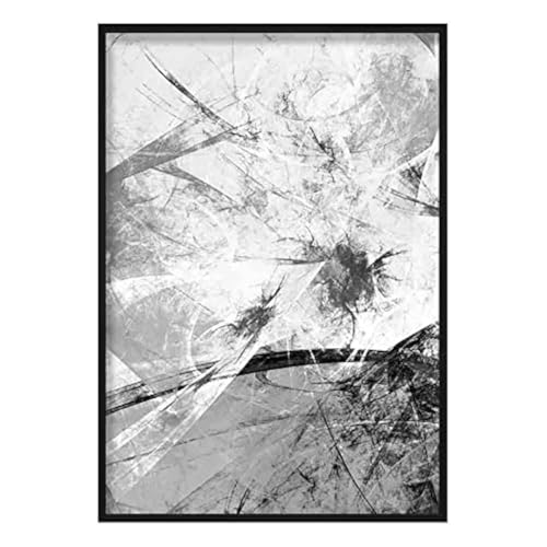 Artze Wall Art Póster abstracto de aceite 2, 21 cm de ancho x 30 cm de alto, negro/gris