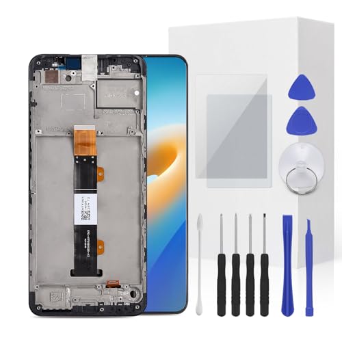 JENCYFU for Cricket Outlast AT&T Jetmore U680AA Screen Replacement Kit Full LCD Screen Display Touch Digitizer Frame Full Assembly with Repair Tool for Cricket Outlast AT&T Jetmore U680AC 6.8inch