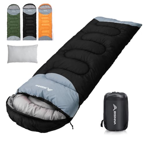 BISINNA 0 Degree Winter Sleeping Bags(480GSM) for Adults-Cold Weather Camping Sleeping Bag-Comfortable Warm Portable Sleeping Bags with Pillow Compression Sack for Backpacking Hiking Outdoor