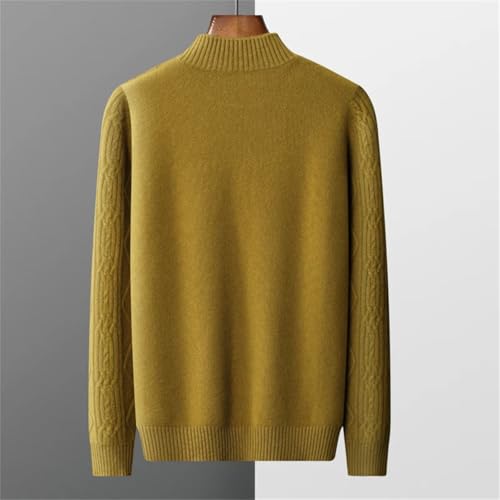 Dcvmvmn Men's Merino Wool Half High Collar Sweater Thickened Knitting Jumper Solid Color Pullover Sweater2
