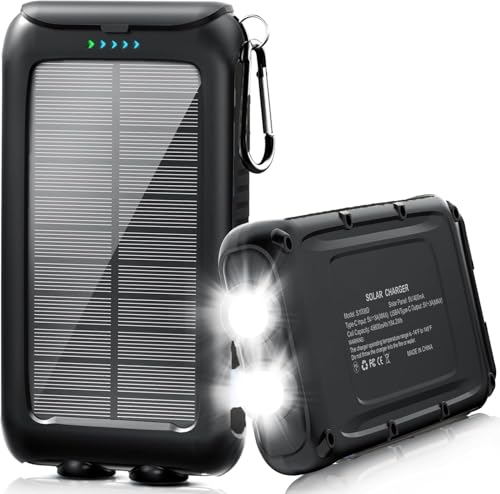 Kepswin Solar-Charger-Power-Bank-49800mAh Portable Solar Phone Charger with LED Flashlight/15W Fast...