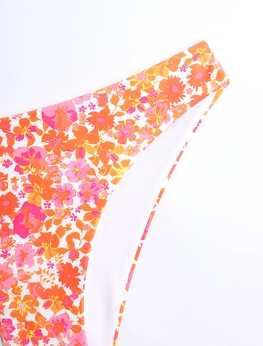 Image of ZAFUL Womens High Cut Bikini Sets Halter Swimsuit 2 Piece Triangle Swimwear | Bathing Suit with Cute Print,Textured Fabric,Removable Pad And Full Lining