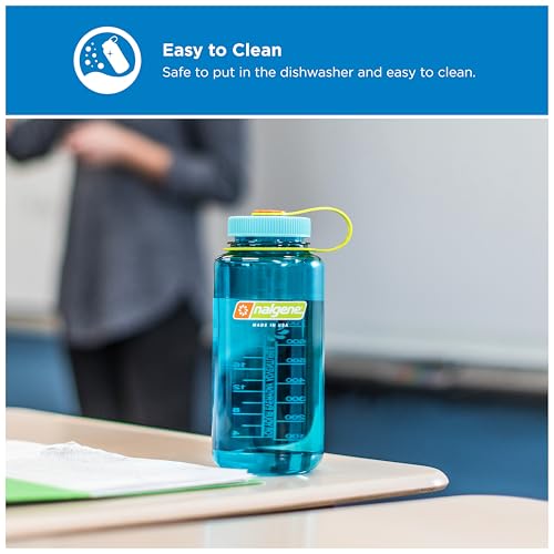 Image of Nalgene 32 oz Wide Mouth Water Bottle | BPA-Free, Durable & Leak Proof, Lightweight Bottle for Hiking & Gym, Work & Travel